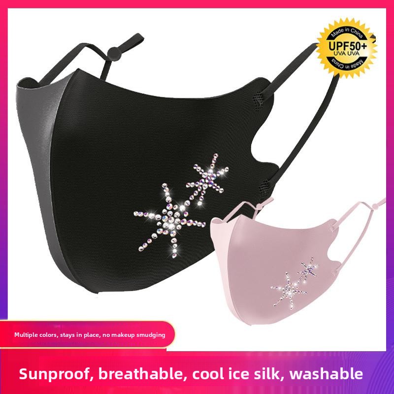 Cloth Face Mask Washable - Kadınlar için Işıltılı Yapay Elmaslı Yüz